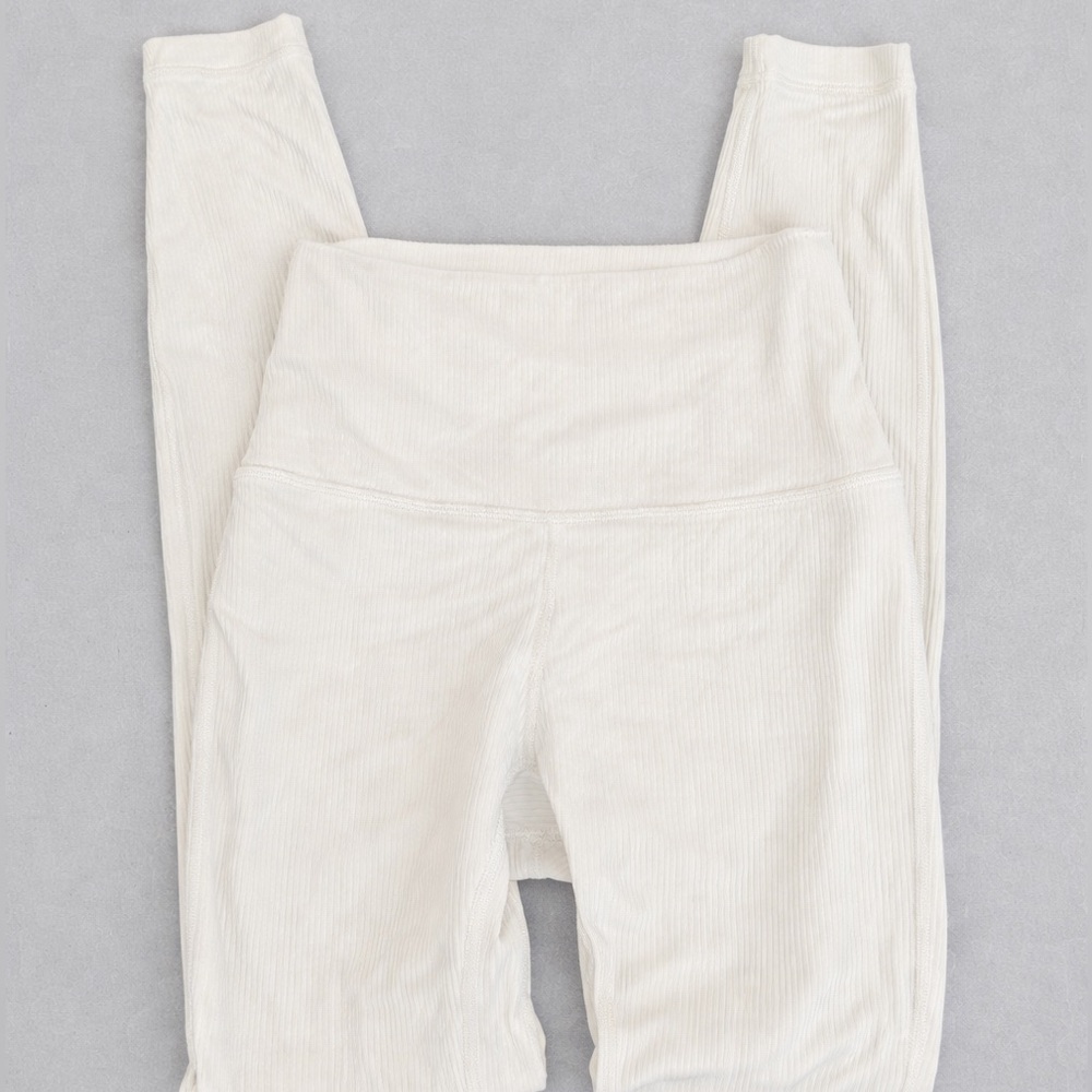 Lululemon Align Ribbed Double Lined Leggings White Opal Size 4 - Picture 2 of 5